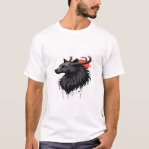 "Cabeça de Veado com Lua ao Fundo – Camiseta Gráfi