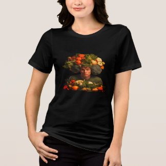Cabeça de Vegetariano Sério em uma Camiseta Manga