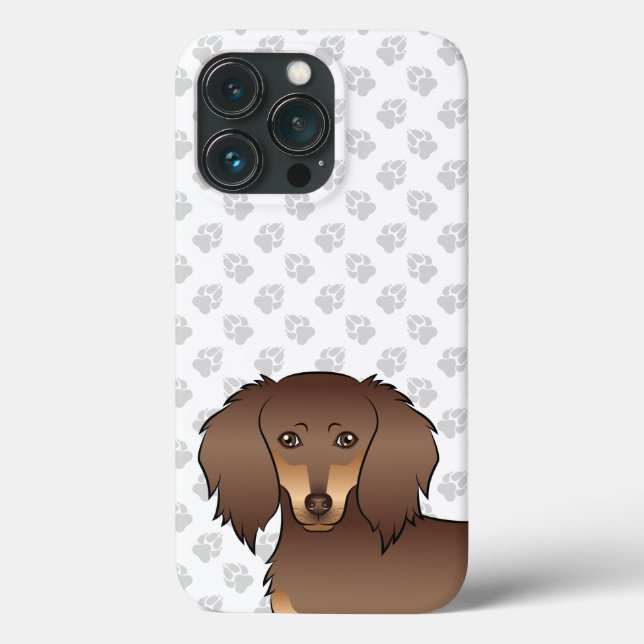 Cabeça e patas de Dachshund de pelo longo chocolat (Verso)