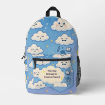 Cabeça nas nuvens - mochila personalizada de sonho