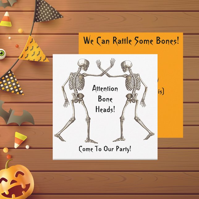 Cabeça Óssea Esqueleto Convite de Halloween (Bone Heads Skeleton Halloween Invitation)