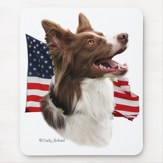 Cabeça vermelha de border collie com mousepad da (Frente)