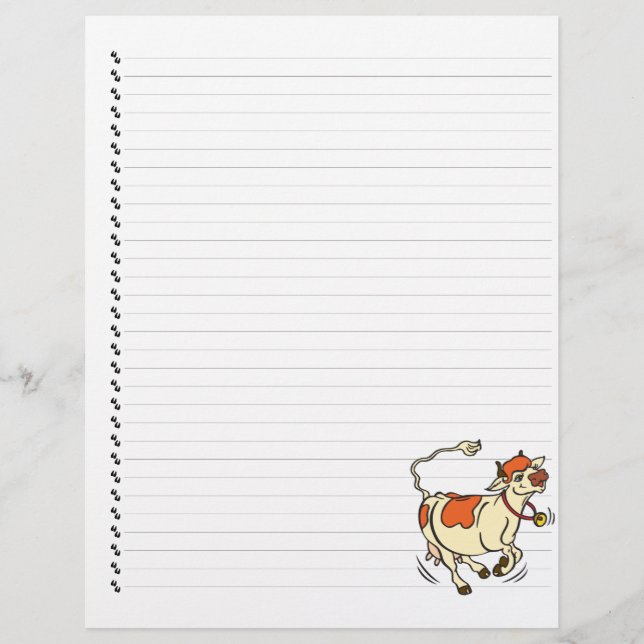 Cabeçalho de Carta de Vaca de Desenho Animado Dive (Frente)
