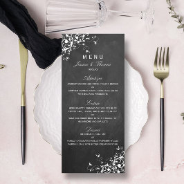 Cabeças Brancas No Menu De Casamento De Chalkboard