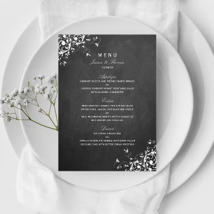Cabeças Brancas No Menu De Casamento De Chalkboard