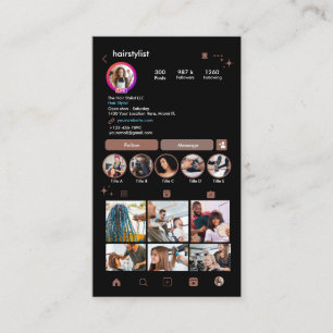 Cabelereiro Instagram Cartão de Visita Social Medi