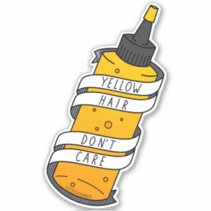 Cabelo Amarelo Não se importa com o adesivo