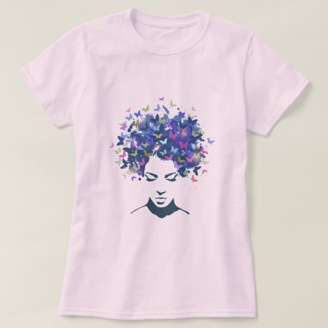 Cabelo das Borboletas T-Shirt (Frente do Design)