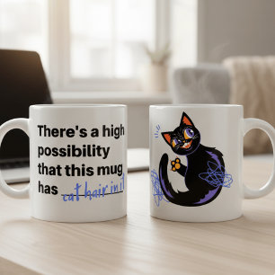 Cabelo de Gato Engraçado Nele Caneca de Café de Ga