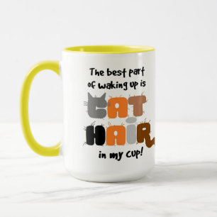Cabelo de Gato no Meu Copo Caneca Humorística para