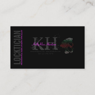 Cabelo de Locktician que trava o cartão de visita