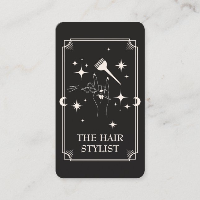 Cabelo de Placa Tarot Stylist Celestial Cartão de  (Frente)