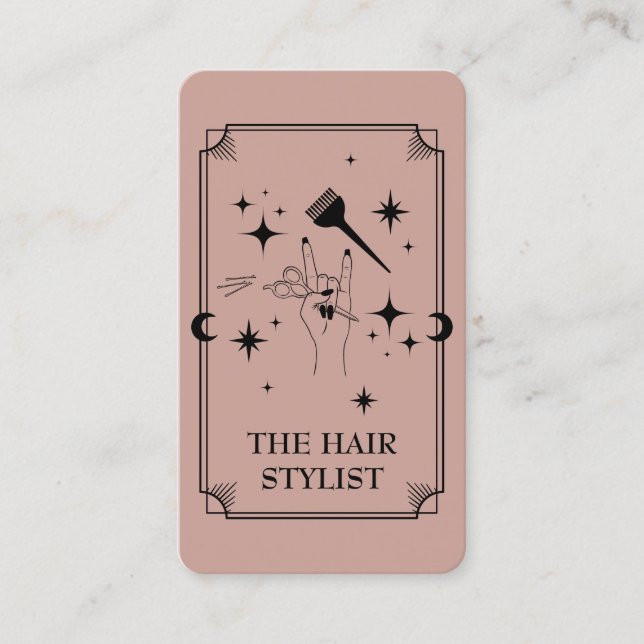 Cabelo de Placa Tarot Stylist Celestial Cartão de  (Frente)
