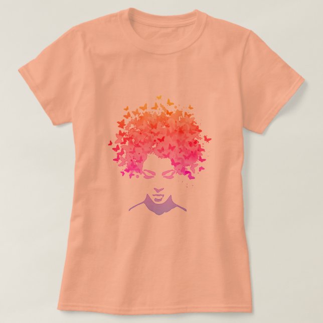 Cabelo do t-shirt das borboletas (Frente do Design)