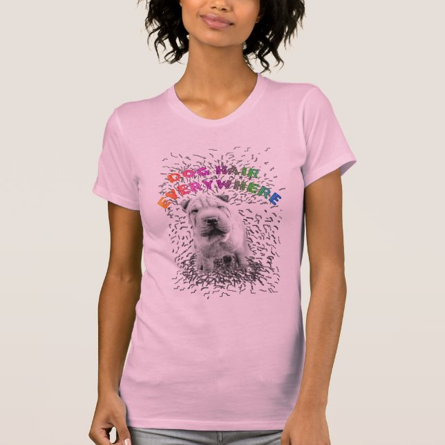 Cabelo do t-shirt das senhoras do cão (Frente)