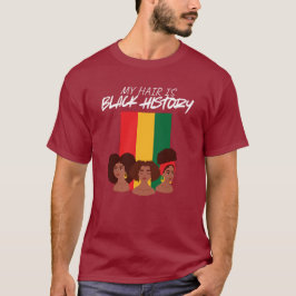 "Cabelo Preto é História" Camiseta Gráfica de Patr