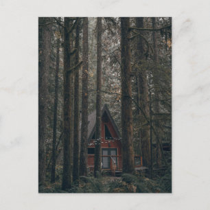 CABINA DA CASA A-QUADRO NO CARTÃO POSTAL DA WOODS
