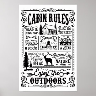 Cabine Regras Pretas e Poster Branco