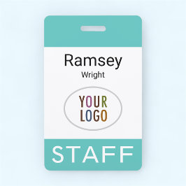 Cabo do Crachá azul-turquesa com ID do Funcionario