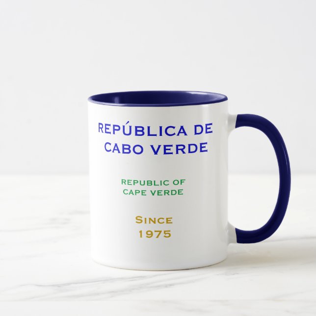 CABO VERDE * - caneca com bandeira e crista (Direita)