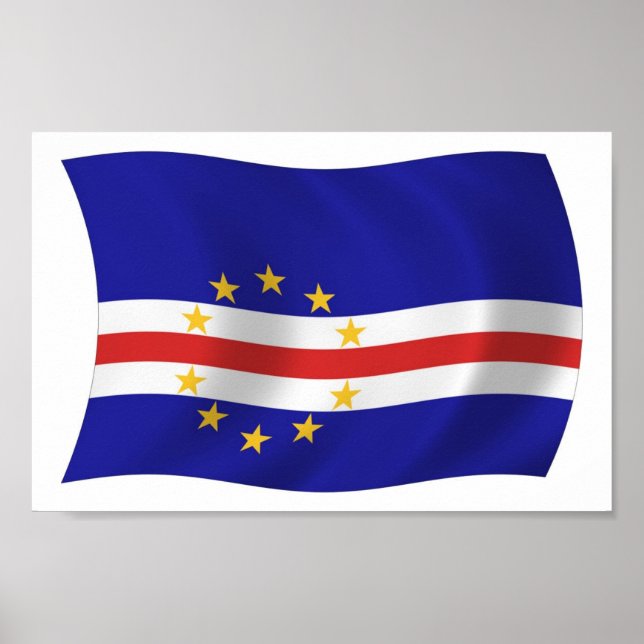Cabo Verde Flag Poster Impressão (Frente)