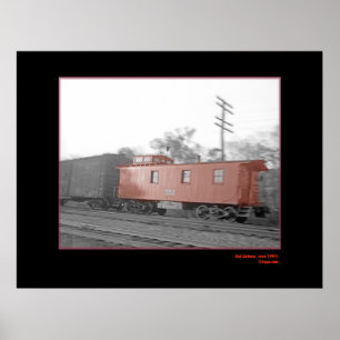 Caboose vermelho, cerca do poster dos anos 40