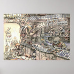 Cabos de ligação em ponte e anões - poster