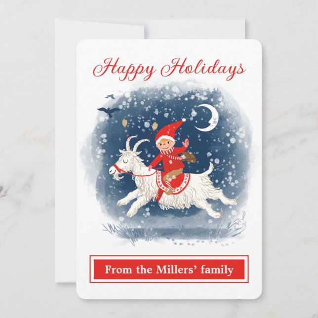 Cabra divertida com espírito natalino de Natal nos (Frente)