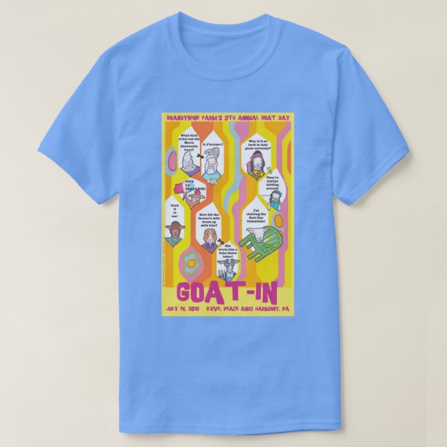 Cabra-No t-shirt do azul de Carolina (Frente do Design)