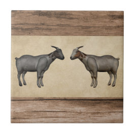 Cabras russas e Azulejo cerâmico de madeira