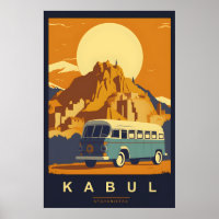 Cabul, Poster de Viagens vintage do Afeganistão