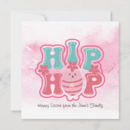 Caça ao Ovo de Coelho Hip Hop Feliz Páscoa Aquarel