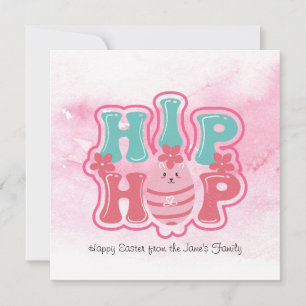 Caça ao Ovo de Coelho Hip Hop Feliz Páscoa Aquarel