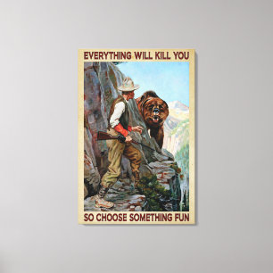 Caça Ao Urso Para Escolher Uma Canvas Divertida