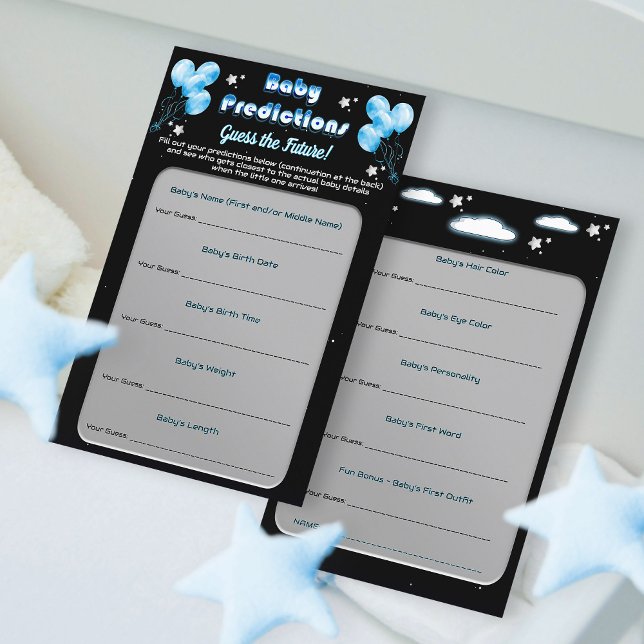 Caça às Previsões do Bebê Balões Azuis Noturnos Có (Criador carregado)