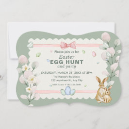 Caça de Ovos de Páscoa Floral Verde Pastel