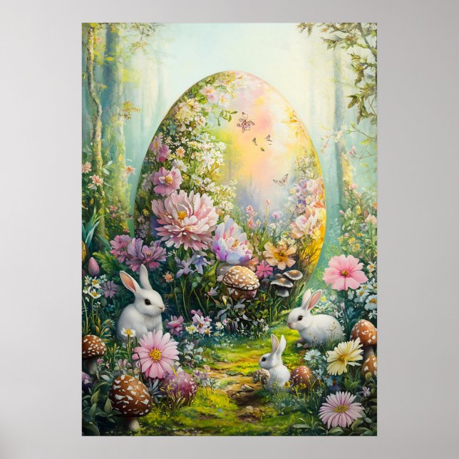 Caça de Ovos em Páscoa na Poster da Floresta Fantá (Frente)