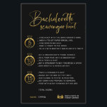 Caça Dourada personalizável de solteiros pretos<br><div class="desc">Belo e personalizável Jogo de Caça-Caça-Caça-Caçadores de Bachelorette! Você pode personalizá-lo com seus jogos,  pontos,  e o nome da noiva.</div>