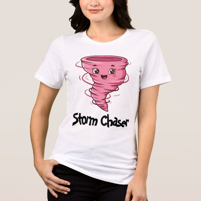 Caçador de Tempestades da camiseta feminina da gar (Frente)