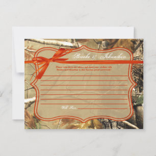 Caçadores de Cartão de Aviso Escritível Camoflouge