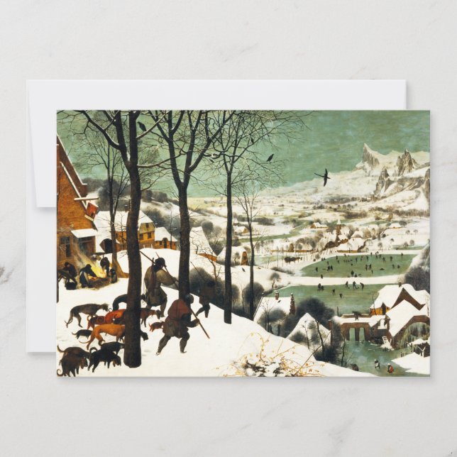 Caçadores de Pieter Bruegel nos convites da neve (Frente)