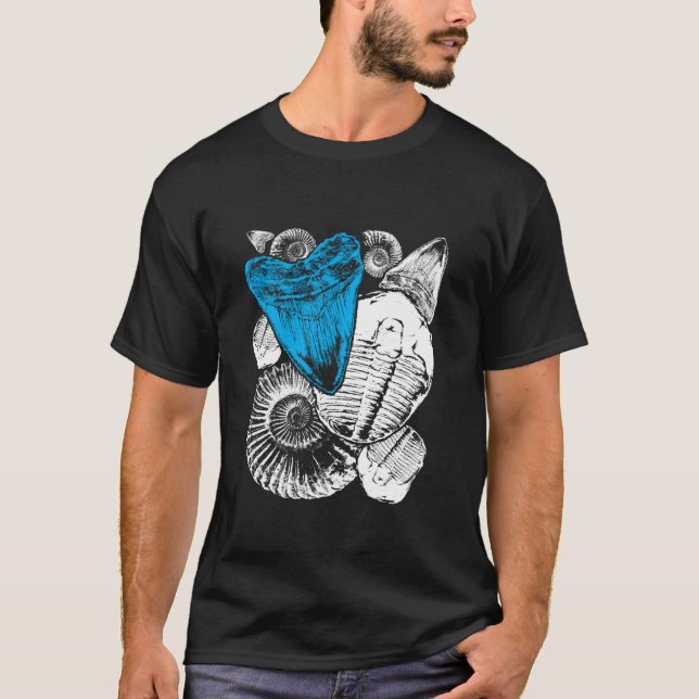 Caçadores fósseis paleontologia Camisa de Leve Lon (Frente)