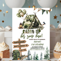 Caçando Camo para um pouco de aniversário Convite