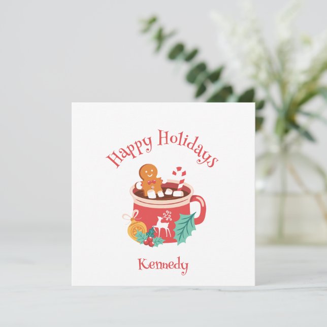 Cacau quente e pão de especiarias (Em pé/Frente)