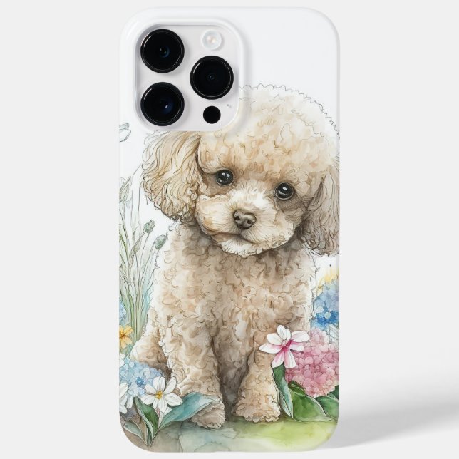CACHORRINHO DE POODLE BRANCO ADORÁVEL EM Aquarela (Verso)