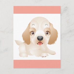 Cachorrinho Golden Retriever Cartão Postal Rosa