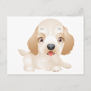 Cachorrinho Retriever Golden Cartão Postal Branco