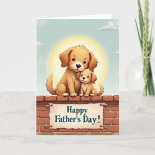 Cachorrinhos do Dia dos Pais Preciosos Cartão