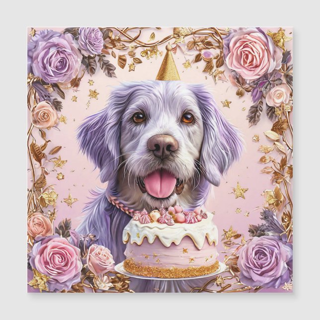 Cachorro Adorável de Aniversário com Bolo Celebran (Frente)