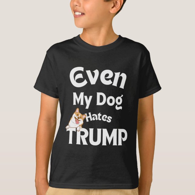 Cachorro Adormecido Camisetas Cachorro Odeia Donal (Frente)